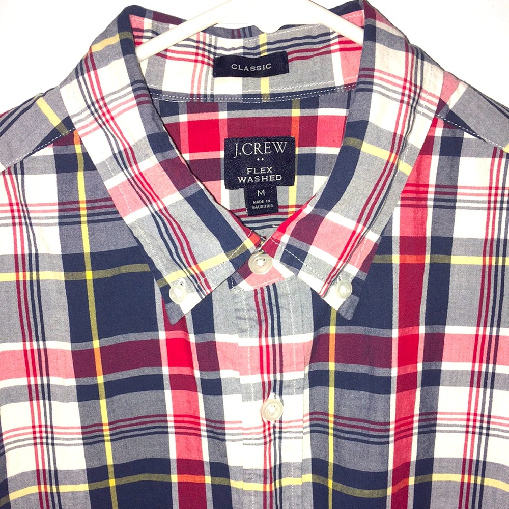 J Crew madras plaid shirt